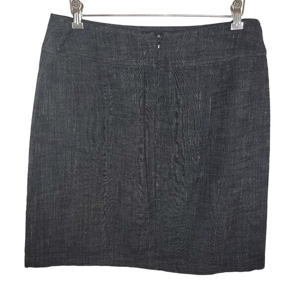 Eileen Fisher Gray Linen Blend A-line skirt size Medium - Picture 2 of 6